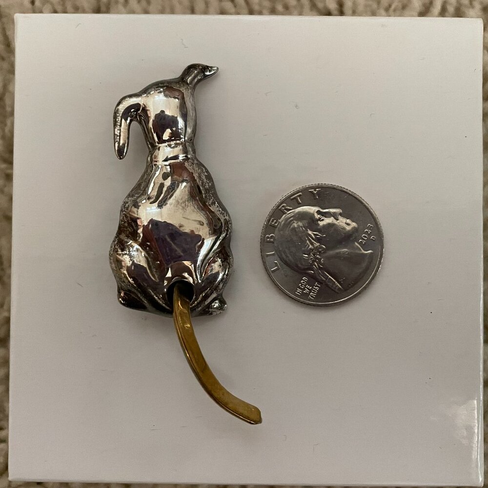 Vintage sterling silver dog pin